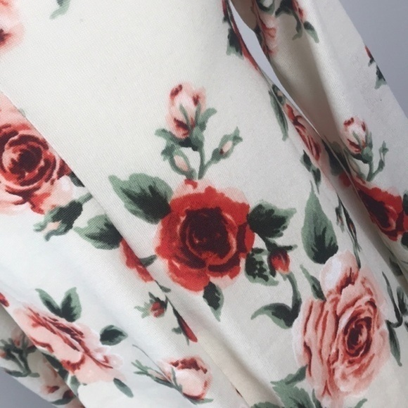 Pinc Cream Floral Long Sleeve Dress Size M - Picture 5 of 5